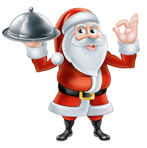 Cartoon santa with cooking vector material 04 free download