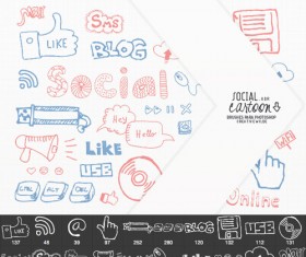 Cartoon social Photoshop brushes