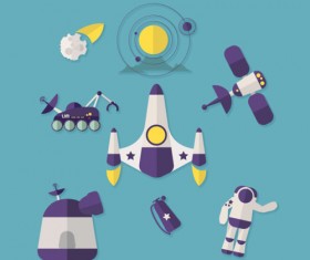 Cartoon spaceship vector material