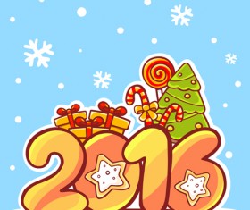 Cartoon styles christmas elements deisng vector 01