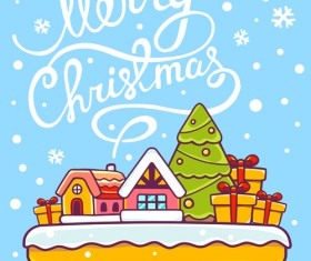 Cartoon styles christmas elements deisng vector 04