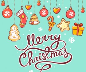 Cartoon styles christmas elements deisng vector 07