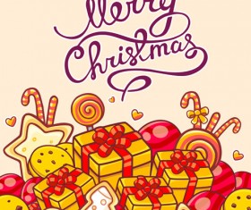 Cartoon styles christmas elements deisng vector 08