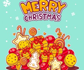 Cartoon styles christmas elements deisng vector 09