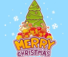 Cartoon styles christmas elements deisng vector 10