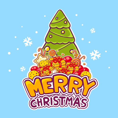 Cartoon styles christmas elements deisng vector 10 free download