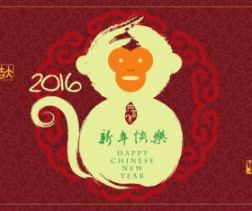 China 2016 new year monkey vector material