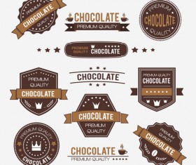 Chocolate labels with logos vector set