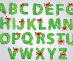 Christmas alphabet letters design vector set 01