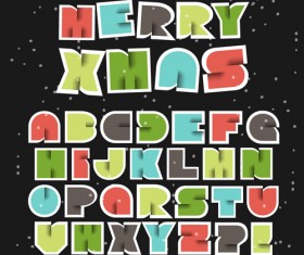 Christmas alphabet letters design vector set 03
