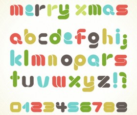 Christmas alphabet letters design vector set 04