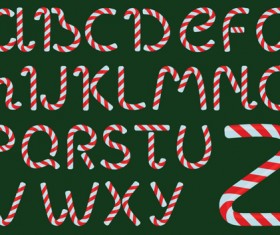 Christmas alphabet letters design vector set 05