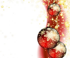 Christmas clock with baubles vector background free download