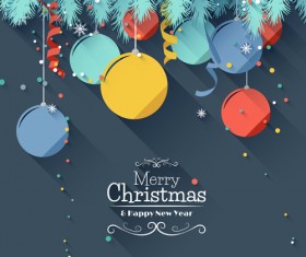 Christmas ball flat styles vector