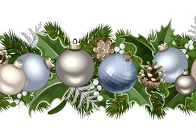 Christmas decorative seamless borders vectors 04