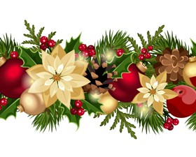 Christmas decorative seamless borders vectors 05