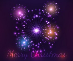 Christmas firework with purple background vector
