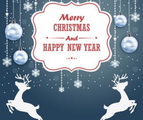 Christmas freme with baubles gray background vector