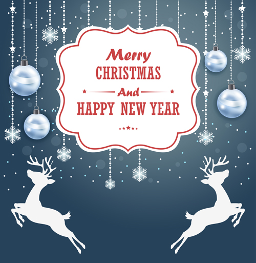 Christmas freme with baubles gray background vector