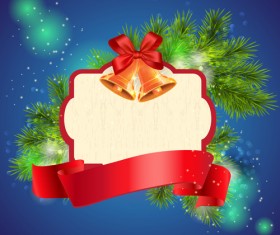 Christmas freme with red bow and ribbon vector