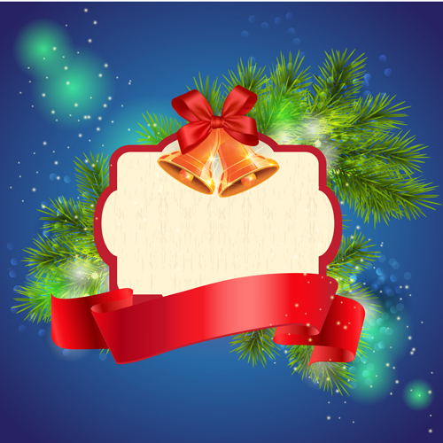 Christmas freme with red bow and ribbon vector