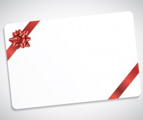Christmas gift cards with ribbon vector set 04