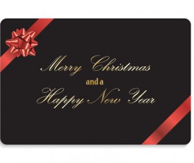 Christmas gift cards with ribbon vector set 07