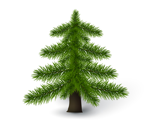 Christmas green fir-tree vector material 02