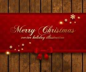 Christmas holiday illustration with wood background vector