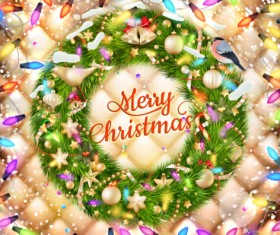 Christmas ornate background with greeting cards vector 01