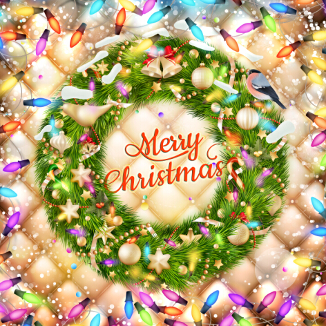 Christmas ornate background with greeting cards vector 01