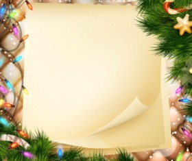 Christmas ornate background with greeting cards vector 03