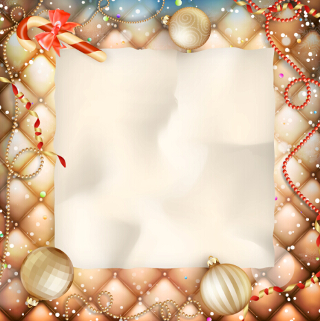 Christmas ornate background with greeting cards vector 04
