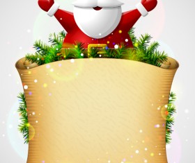 Christmas santa with paper background vector