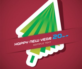 Christmas tree bookmarks with card vector 01