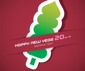 Christmas tree bookmarks with card vector 06