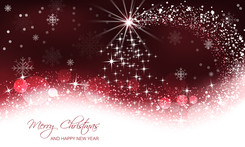 Christmas with new year abstract shiny vector 01
