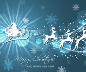 Christmas with new year reindeer and snowflake vector background 01