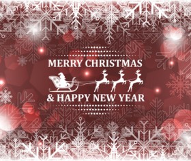 Christmas with new year reindeer and snowflake vector background 04
