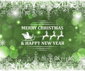Christmas with new year reindeer and snowflake vector background 05