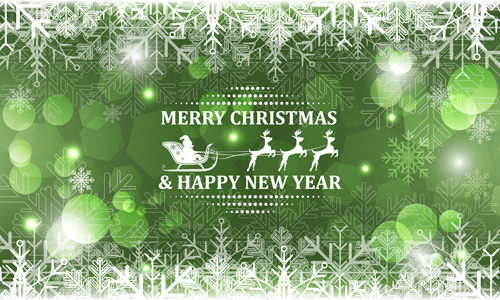 Christmas with new year reindeer and snowflake vector background 05