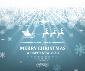 Christmas with new year reindeer and snowflake vector background 06