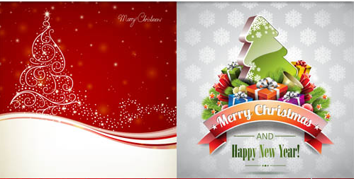 Christmas tree backgrounds vector material