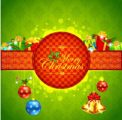 Christmas Green background art vector free download