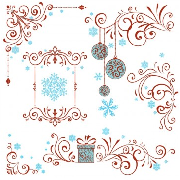 Christmas Ornaments Swirl vector material
