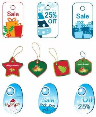 Christmas tags sale vector