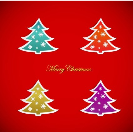 Christmas Tree Graphics vector set