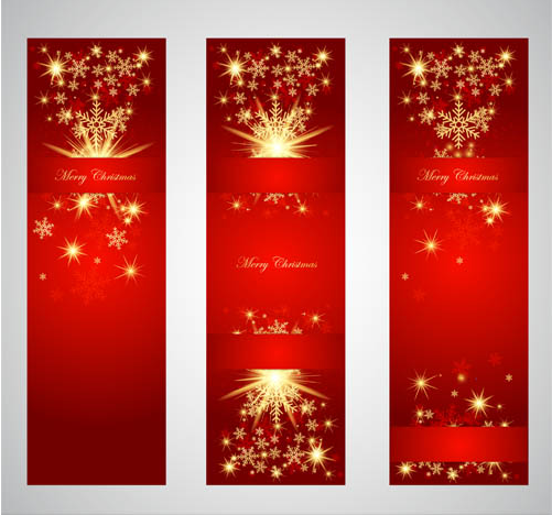 Christmas vertical banners red vector