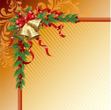Christmas bell with ribbon backgrounds vector