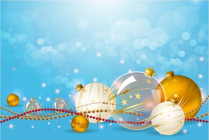 Christmas ball decoration with background  vector